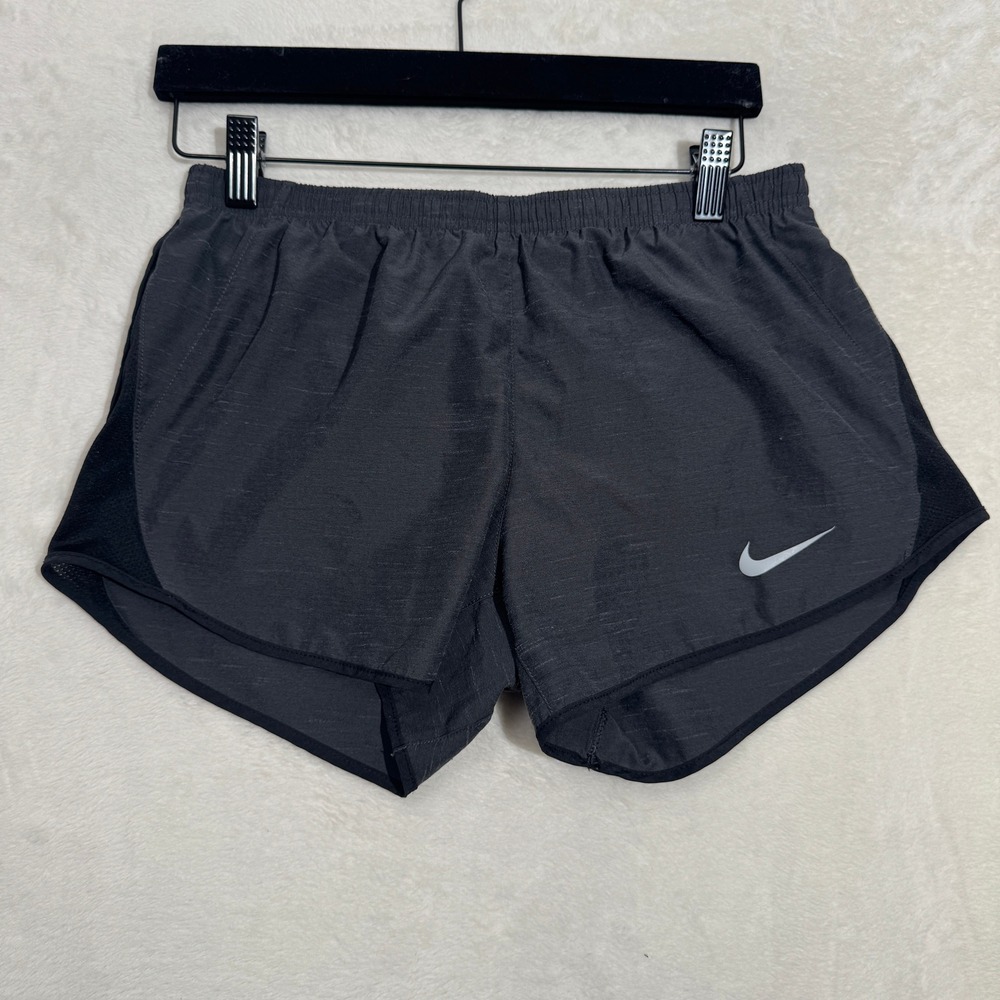 Nike Running Shorts Womens Small Gray Dri-FIT Athletic Heathered Mesh Trim 3"